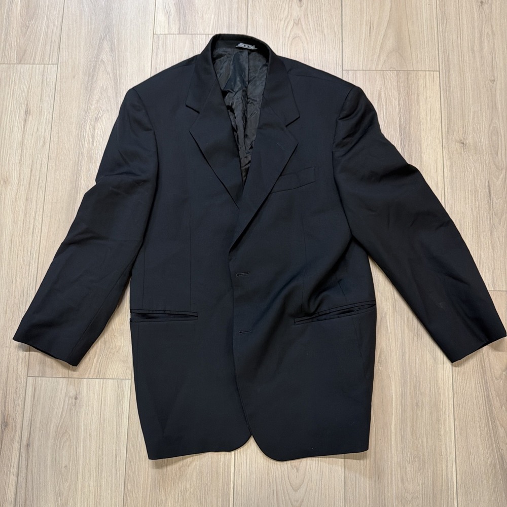 Today's Man Suit Jacket Blazer Black 38 Super 100's Wool Made in Italy